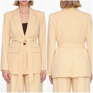 AVEC LES FILLES Women’s‎ Size L Camel Drapey Long Single-Button Belted Blazer
